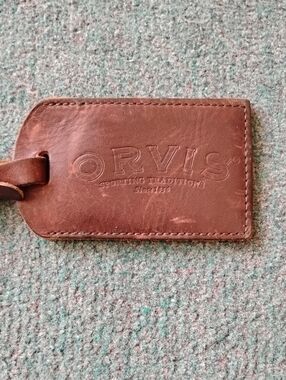 Orvis Brown Leather Luggage Tag